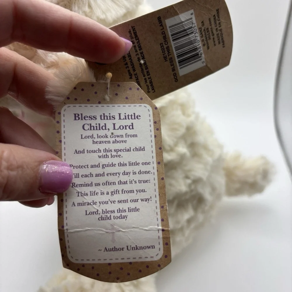 Ganz Serenity Lamb With Crib‎ Cross Christening or Baptism Gift (Girl, Pink)